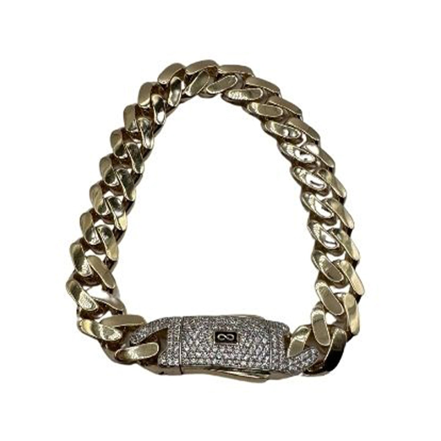 14K Yellow Gold Hollow Cuban MONACI Bracelet (8" inches 11MM)