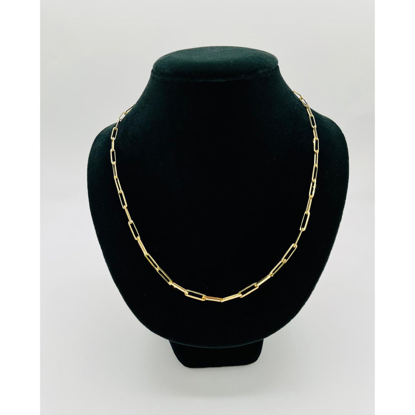 14K Gold Hollow Paper Clip Chain (22" inches 3.7MM)