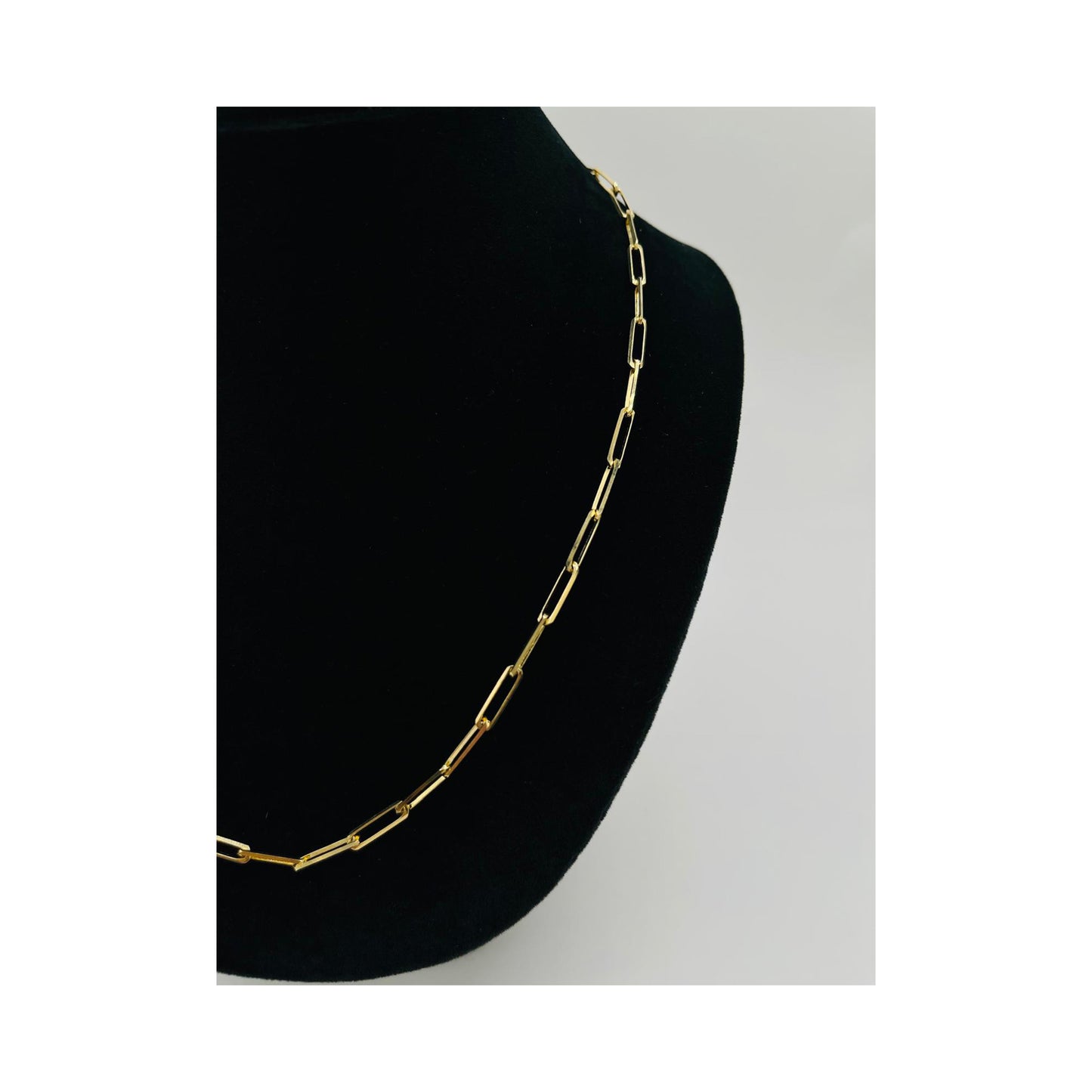 14K Gold Hollow Paper Clip Chain (22" inches 3.7MM)