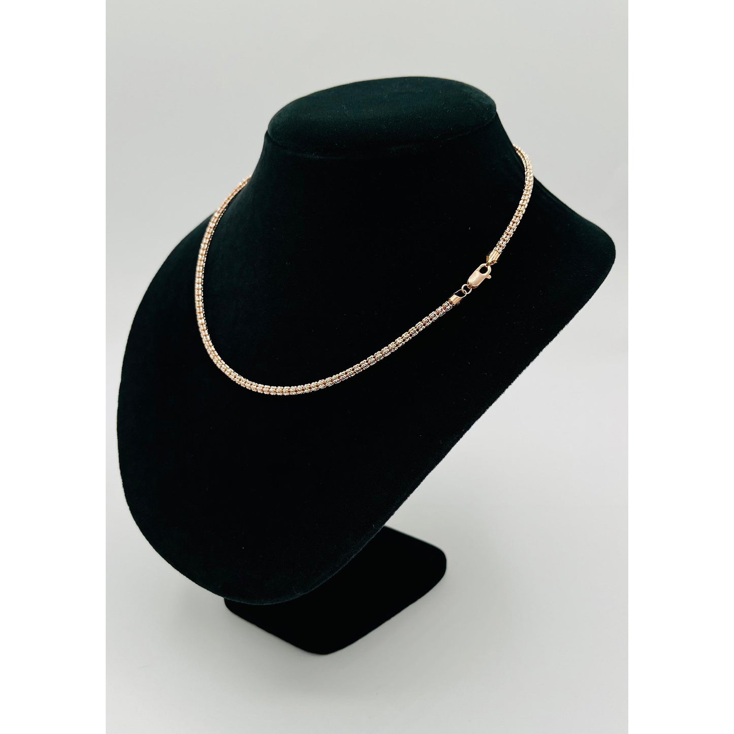 14K Rose Gold Moon Ice Chain (18" inches 3.3MM)