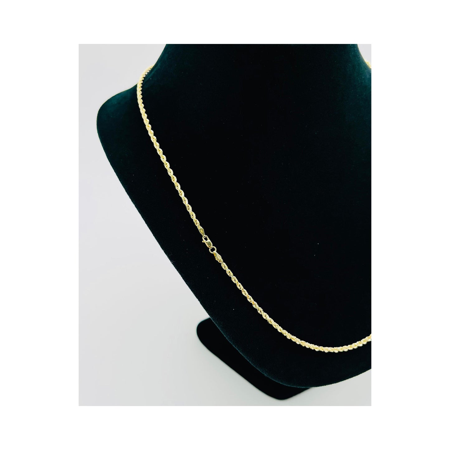 14K Semi Solid Gold Hollow Rope Chain (24" inches 2.5MM)