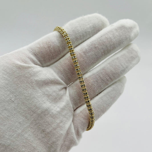 14K Yellow Gold Moon Ice Bracelet (8" inches 3.8MM)