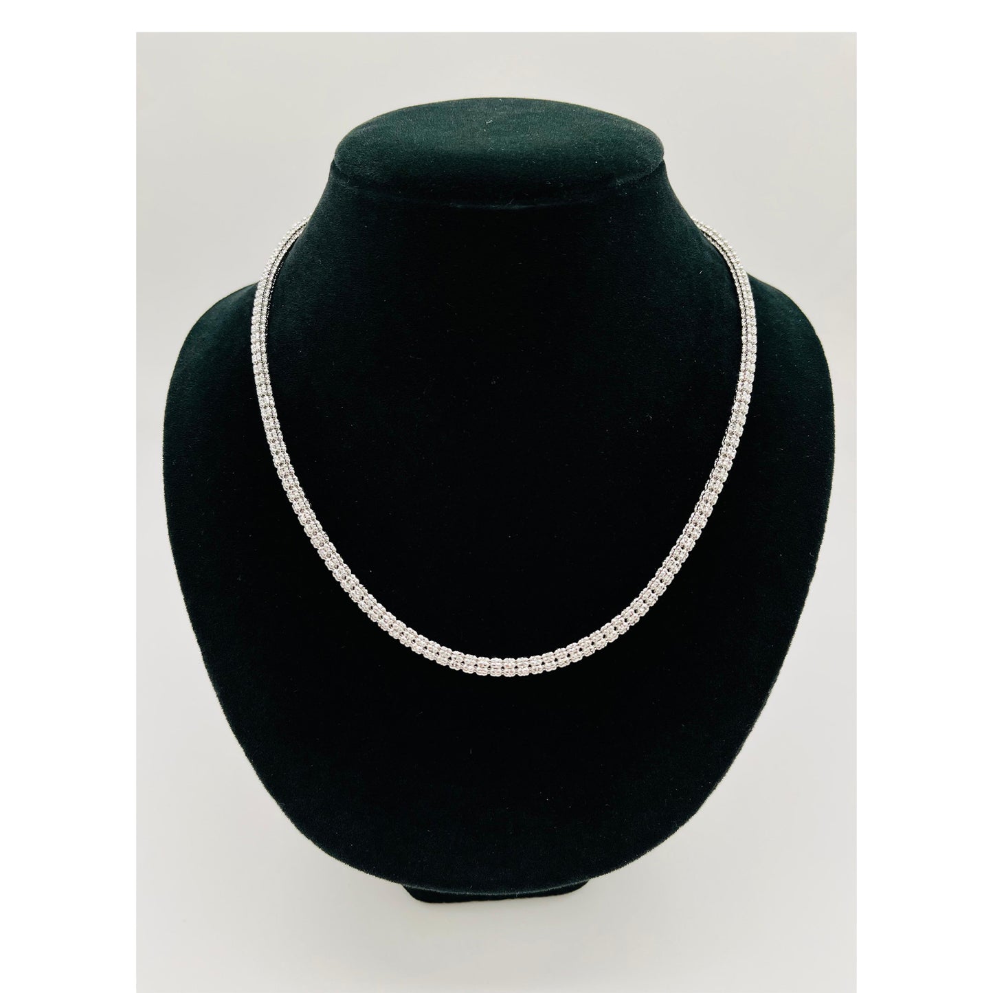 14K White Gold Moon Ice Chain (20" inches 4.5MM)
