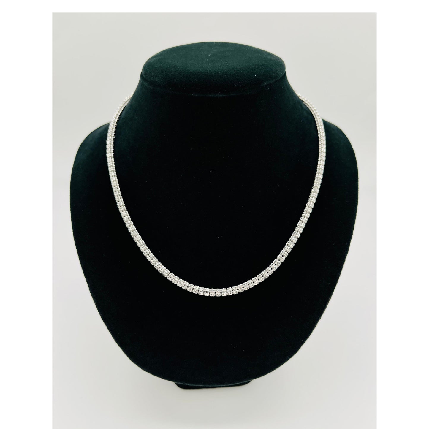 14K White Gold Moon Ice Chain (20" inches 4.5MM)