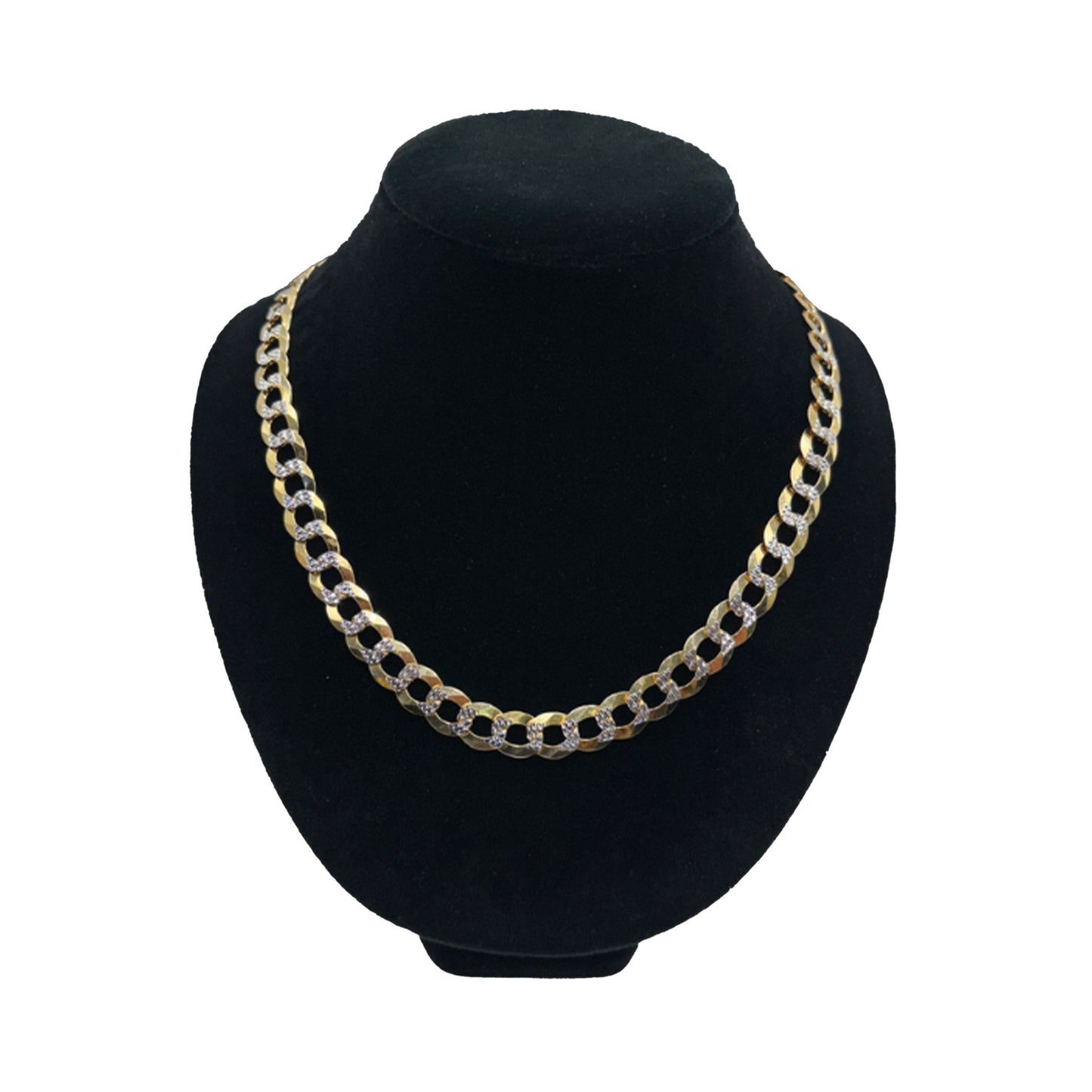14K Yellow Gold 2 Toned Solid Curb Chain (22" inches 11.0MM)