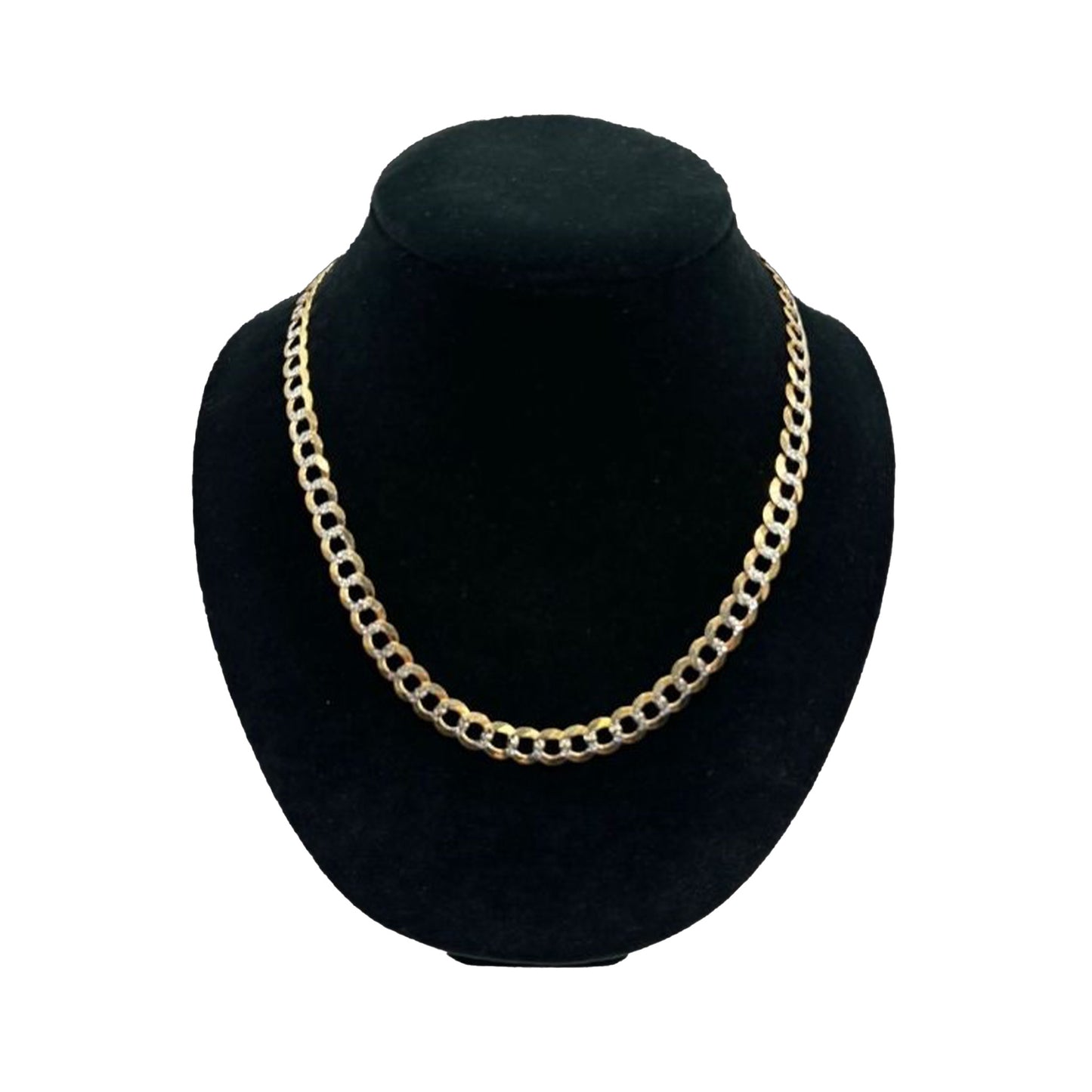 14K Yellow Gold 2 Toned Solid Curb Chain (22" inches 8.5MM)