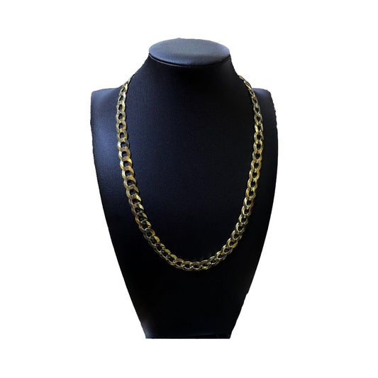 14K Yellow Gold Curb Solid Chain (22" inches 11.0MM)