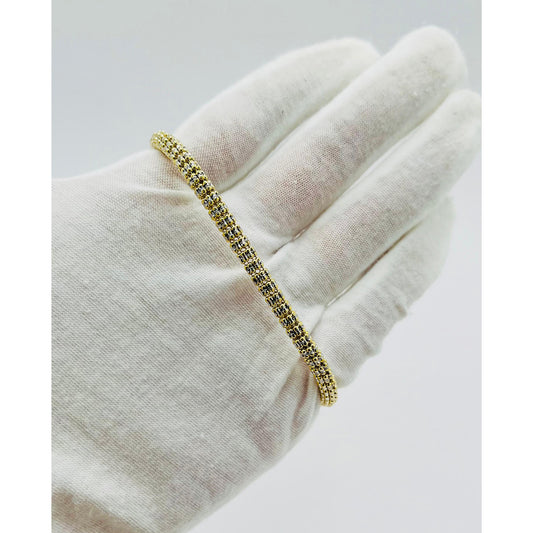 14K Yellow Gold Moon Ice Bracelet (8.5" inches 4.3MM)