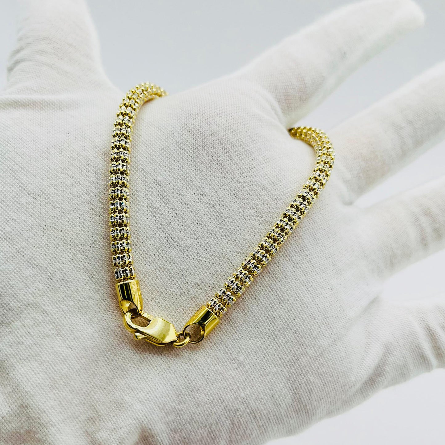 14K Yellow Gold Moon Ice Bracelet (8.5" inches 4.3MM)