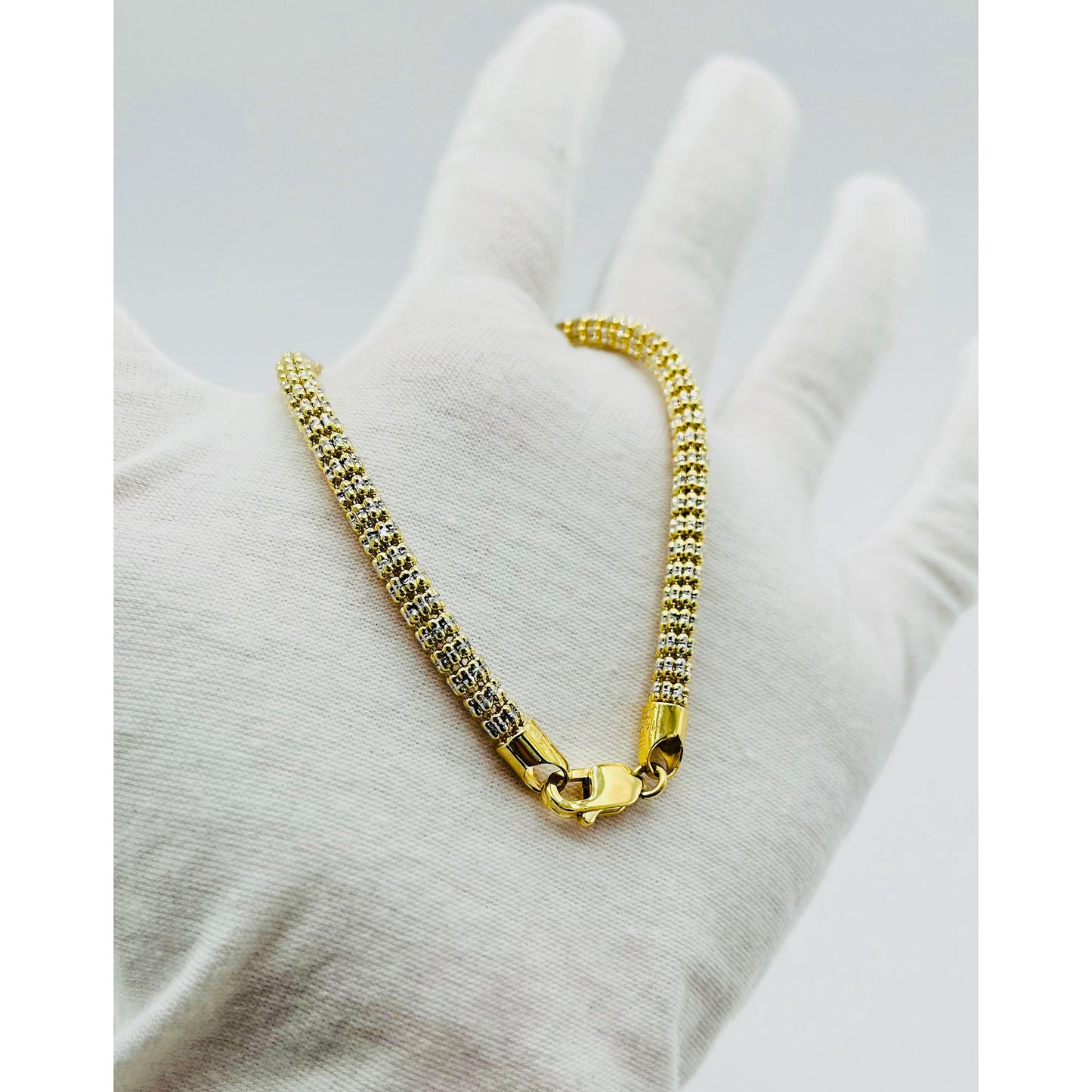 14K Yellow Gold Moon Ice Bracelet (8.5" inches 4.3MM)