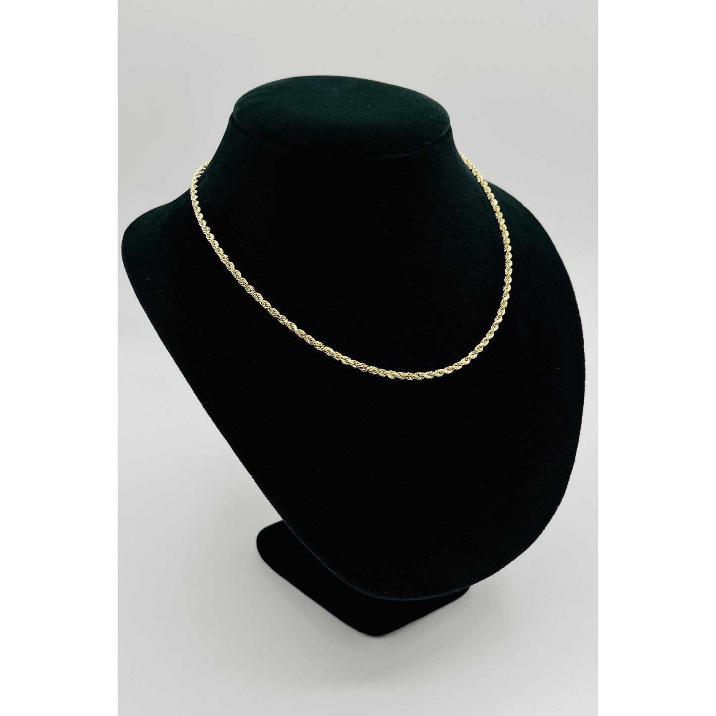 14K Yellow Gold Semi Solid Rope Chain (18" inches 3.0MM)