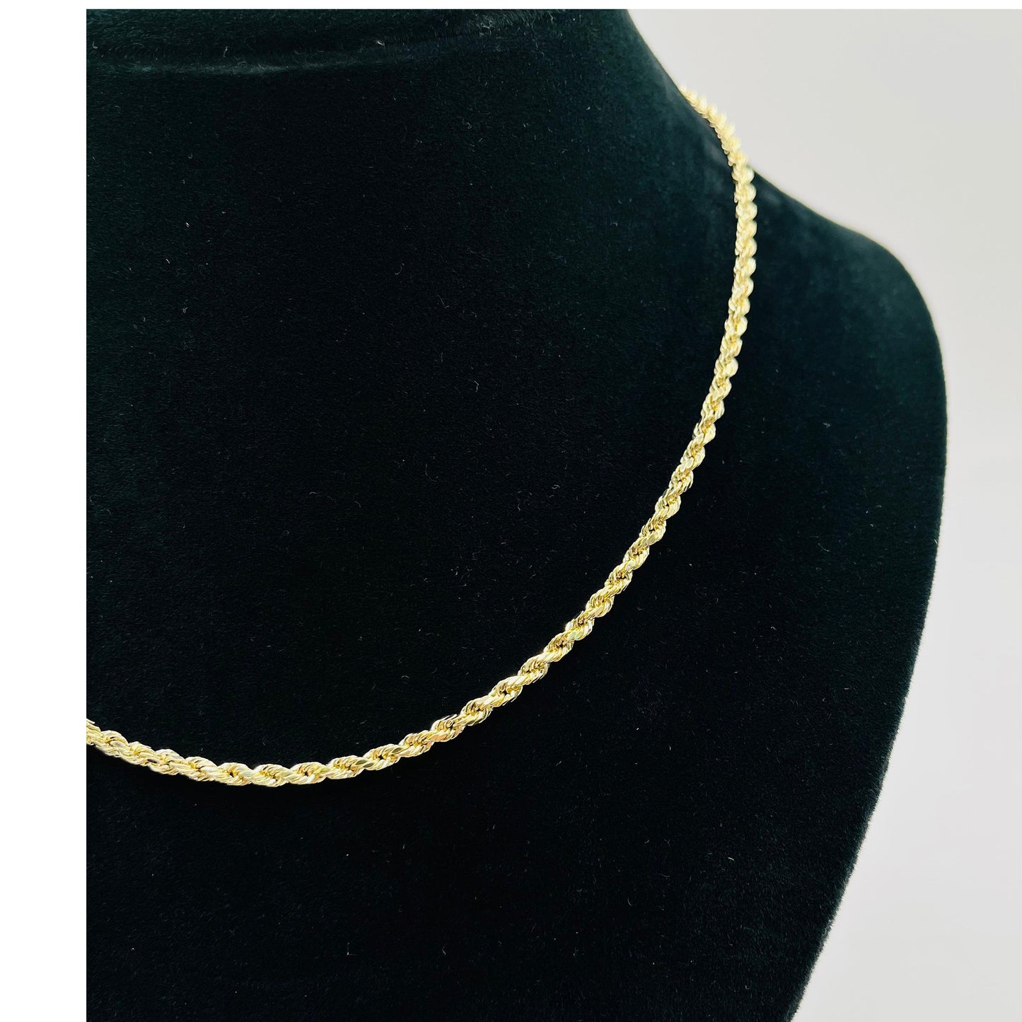 14K Yellow Gold Semi Solid Rope Chain (18" inches 3.0MM)