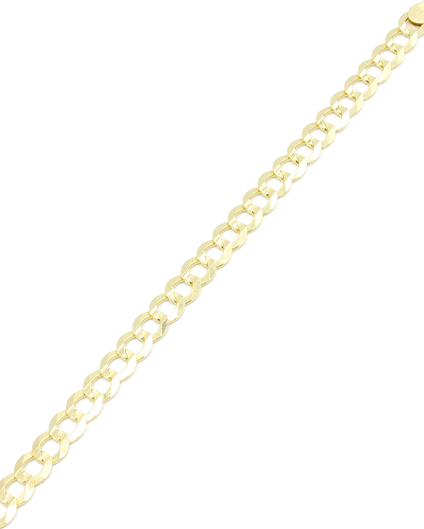 14K Yellow Gold Solid Cuban Curb Bracelet (8.0" inches 7.0MM)