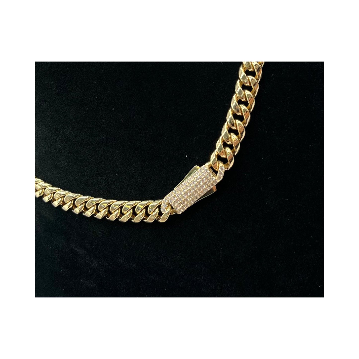 14k Hollow Cuban Choker for Women(18" inches 7.0MM)