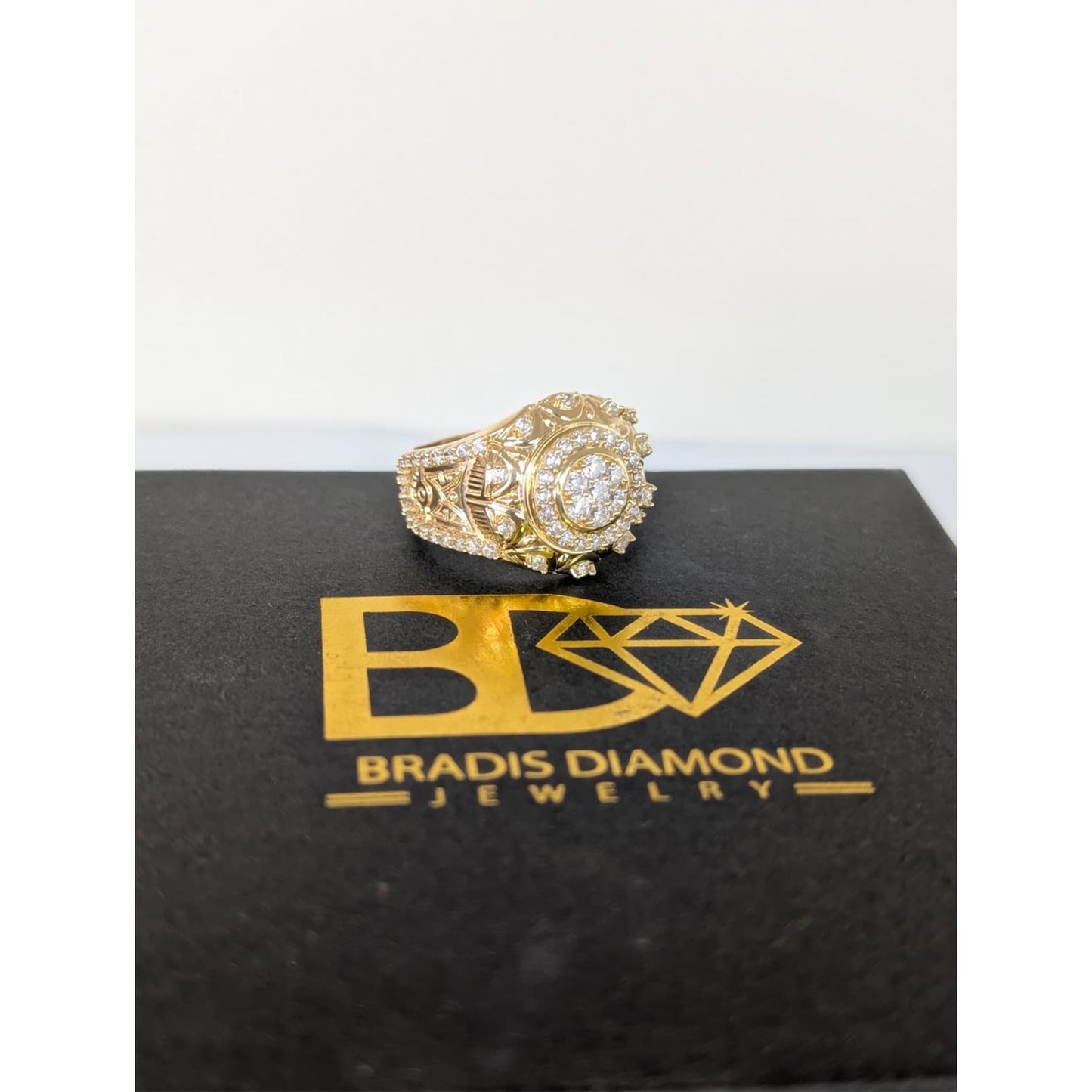 14k Cz Men Round Ring