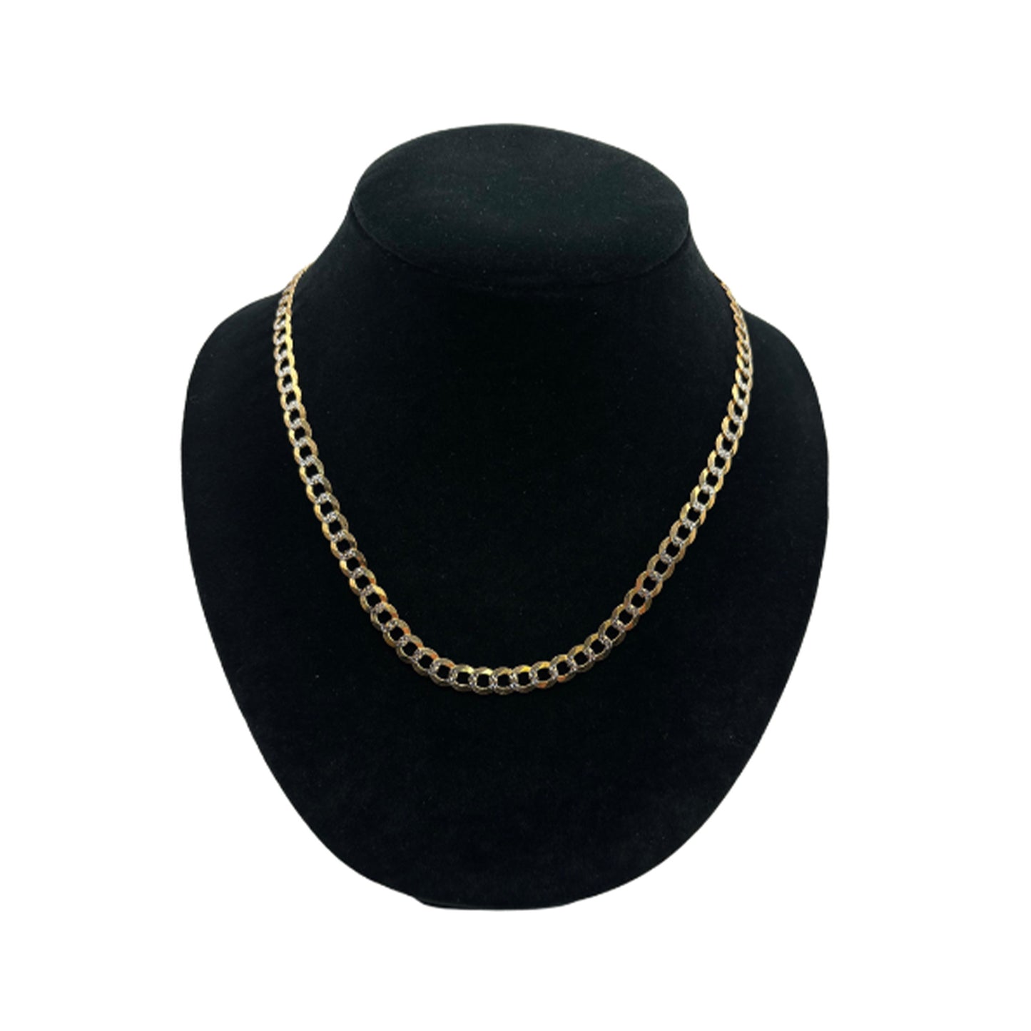 14K Yellow Gold 2 Toned Solid Curb Chain (20" inches 7.0MM)