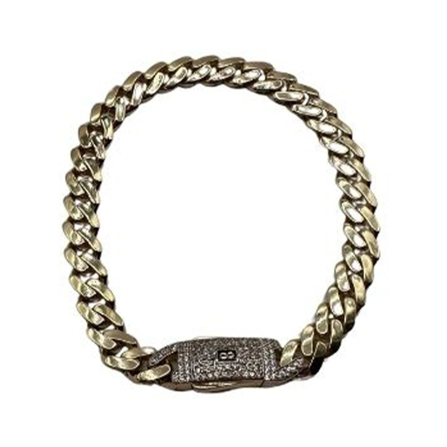 14K Yellow Gold Hollow Cuban MONACI Bracelet (7" inches 7MM)