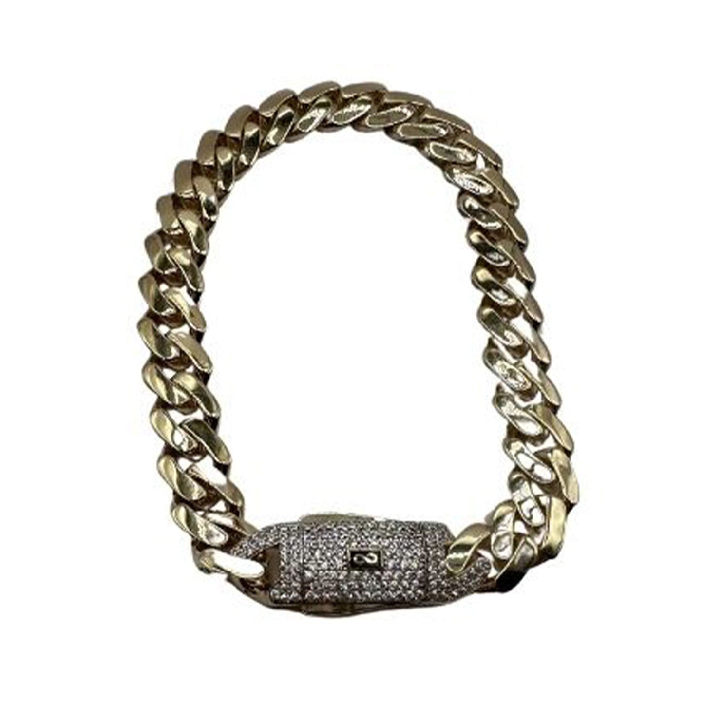 14K Yellow Gold Hollow Cuban MONACI Bracelet (8" inches 9.0MM)