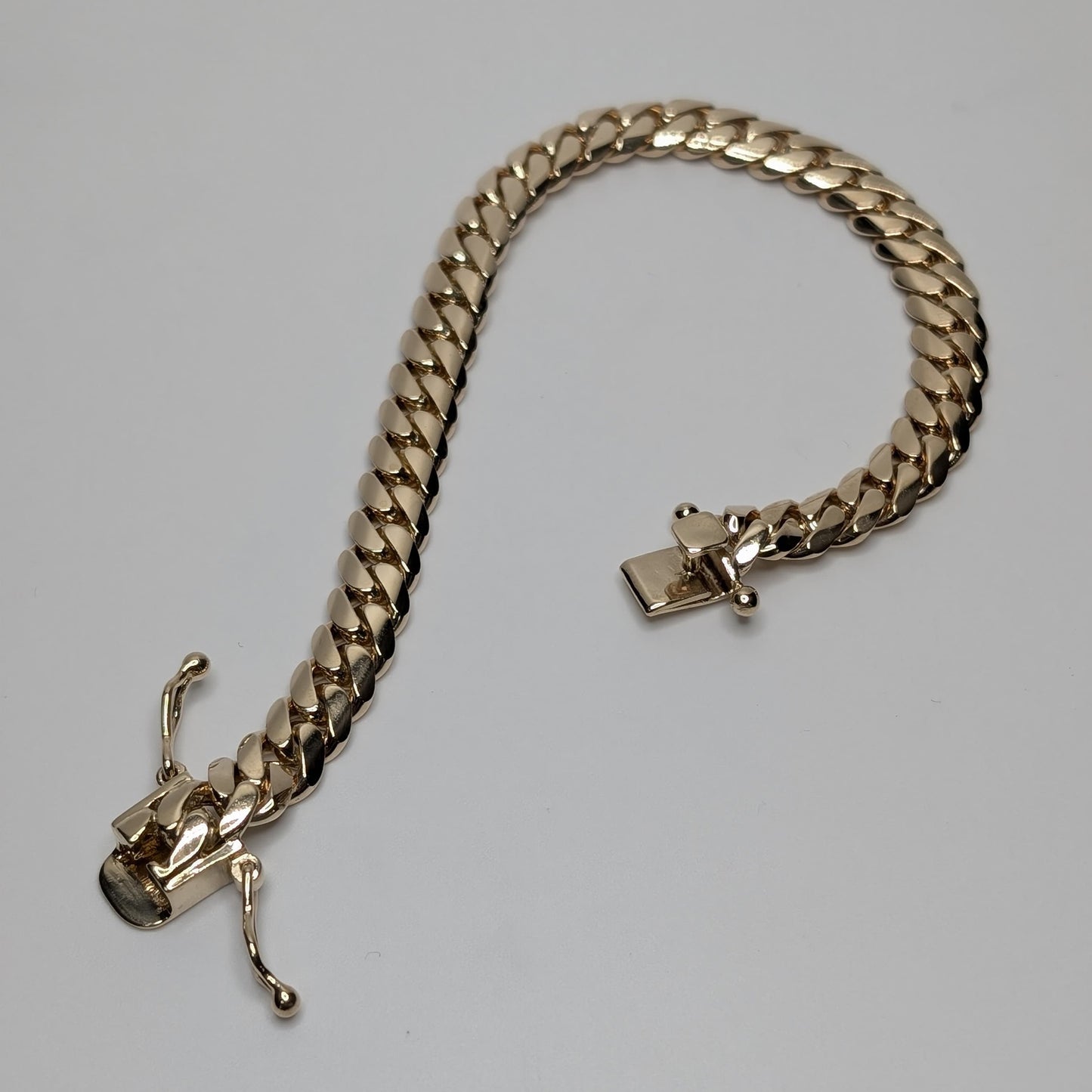 14k Solid Miami Cuban Bracelet (8.2mm 8inches)