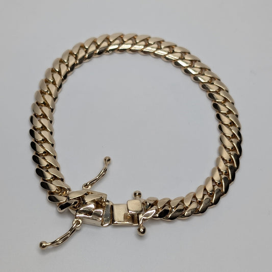 14k Solid Miami Cuban Bracelet (8.2mm 8inches)