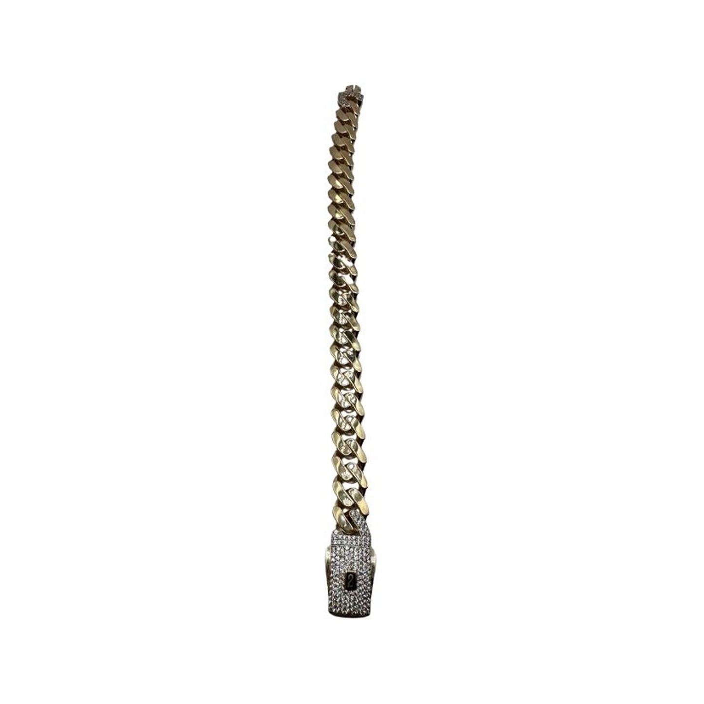 14K Yellow Gold Hollow Cuban MONACI Bracelet (8" inches 11MM)