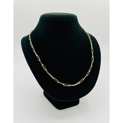 14K Gold Hollow Paper Clip Chain (22" inches 3.7MM)