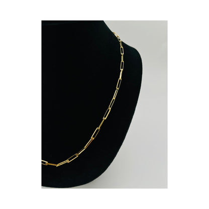 14K Gold Hollow Paper Clip Chain (22" inches 3.7MM)