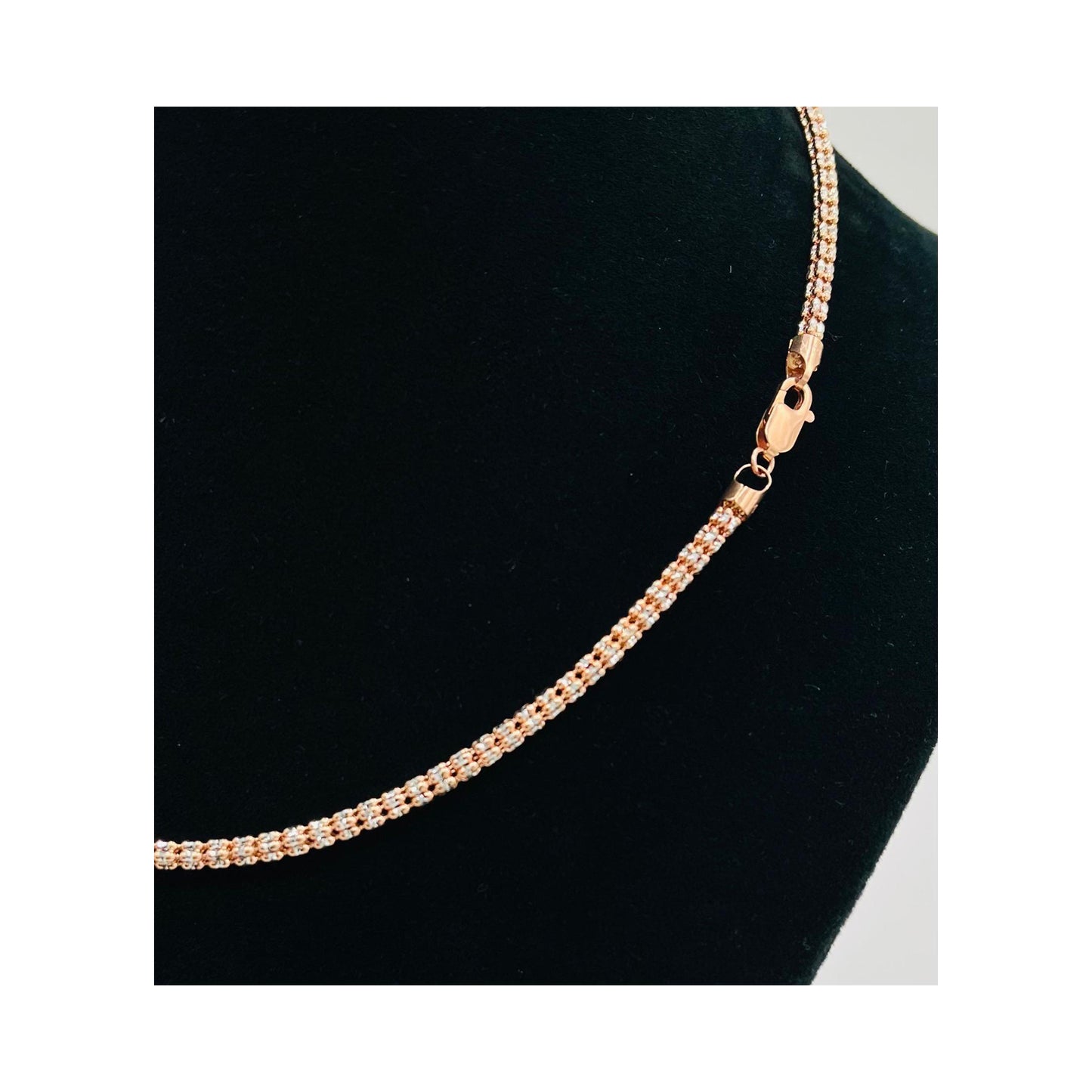 14K Rose Gold Moon Ice Chain (18" inches 3.3MM)