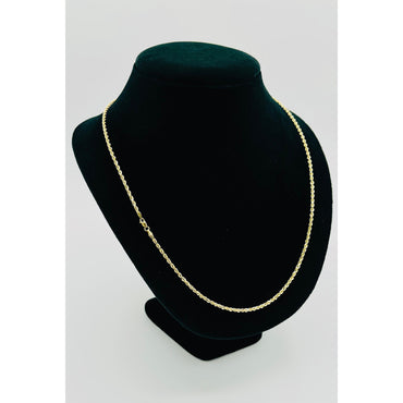 14K Semi Solid Gold Hollow Rope Chain (24" inches 2.5MM)
