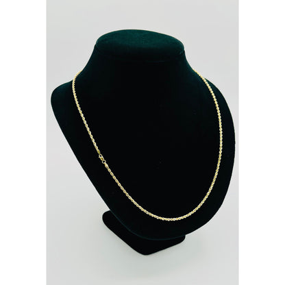 14K Semi Solid Gold Hollow Rope Chain (24" inches 2.5MM)