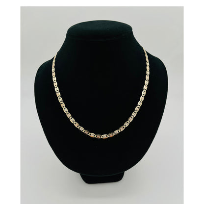 14K Tri-Colored Valentino Solid Chain (20" inches 5MM)