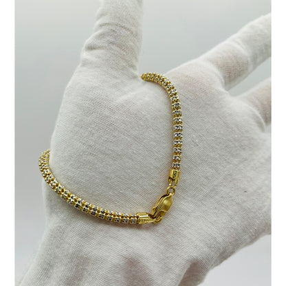 14K Yellow Gold Moon Ice Bracelet (8" inches 3.8MM)