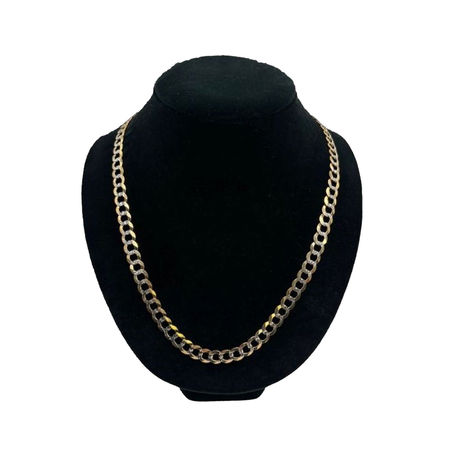 14K Yellow Gold 2 Toned Solid Curb Chain (24" inches 8.5MM)