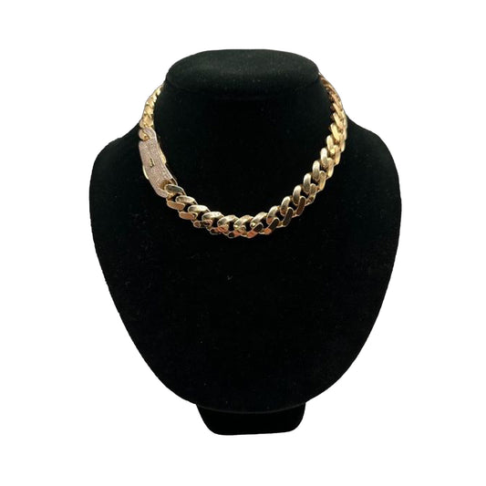 14K Yellow Gold Hollow Cuban MONACI Chain (16" inches 13.0MM)
