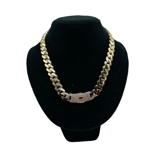 14K Yellow Gold Hollow Cuban MONACI Chain (20" inches 13.0MM)