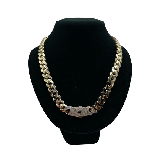 14K Yellow Gold Hollow Cuban MONACI Chain (22" inches 13.0MM)