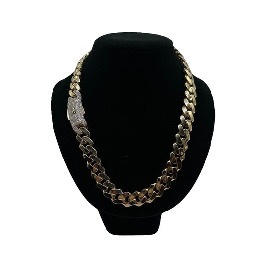 14K Yellow Gold Hollow Cuban MONACI Chain (22" inches 15.0MM)