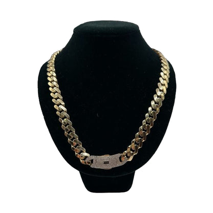 14K Yellow Gold Hollow Cuban MONACI Chain (24" inches 13.0MM)