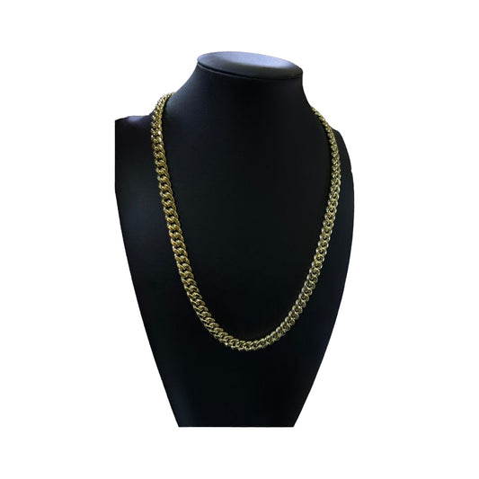14K Yellow Gold Hollow Miami Cuban Chain (22" inches 8.7MM)