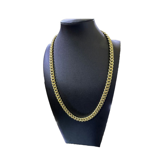14K Yellow Gold Hollow Miami Cuban Chain (24" inches 9.5MM)