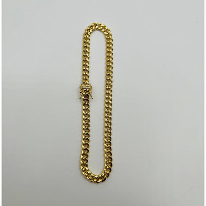 14K Yellow Gold Miami Hollow Cuban Anklet (10" inches 5.8.0MM)