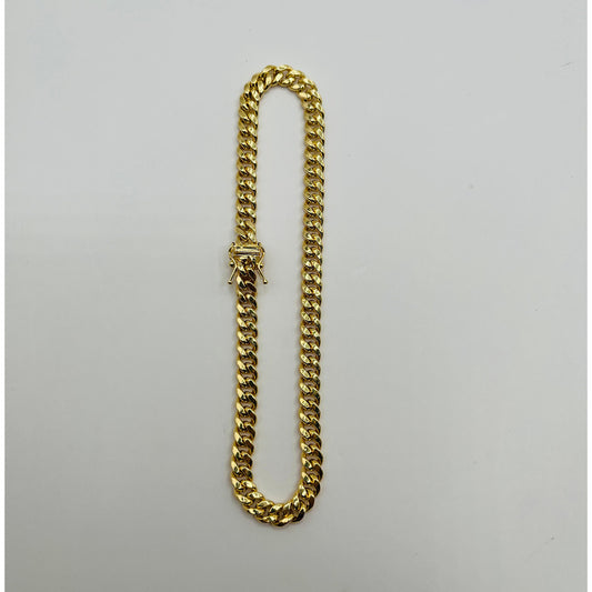 14K Yellow Gold Miami Hollow Cuban Anklet (10" inches 5.8.0MM)