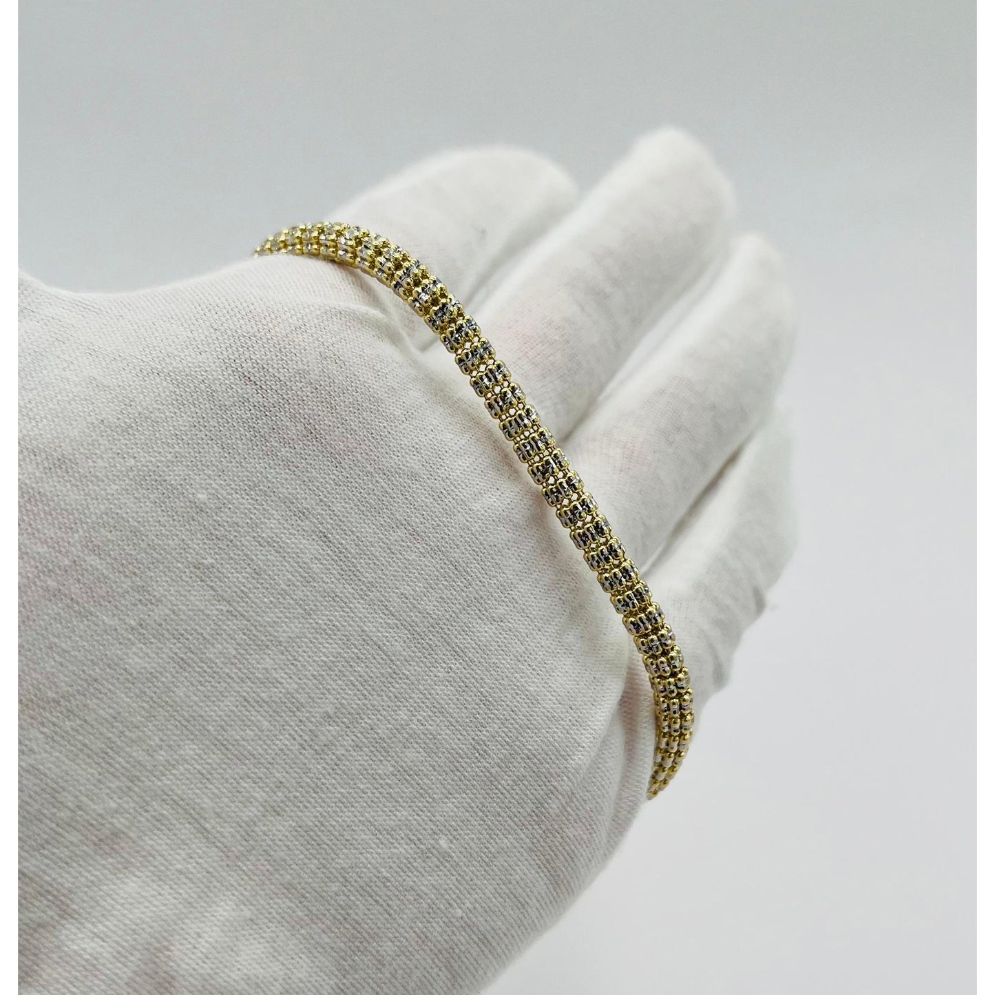 14K Yellow Gold Moon Ice Bracelet (8.5" inches 4.3MM)