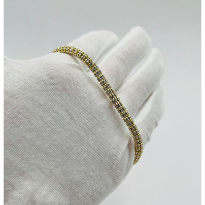 14K Yellow Gold Moon Ice Bracelet (8.5" inches 4.3MM)