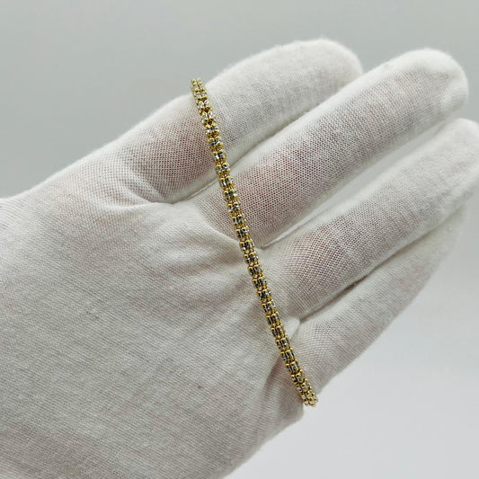 14K Yellow Gold Moon Ice Bracelet (8" inches 3.3MM)