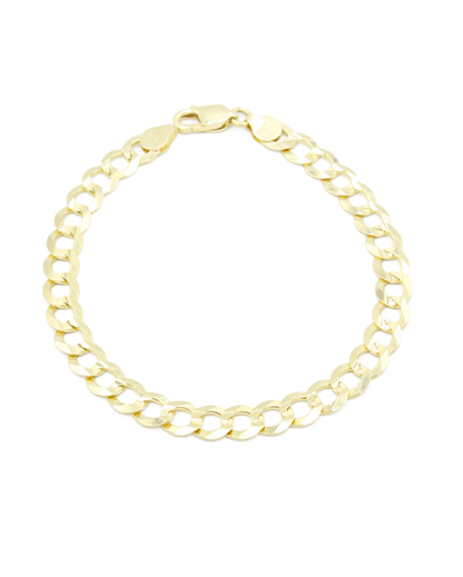 14K Yellow Gold Solid Cuban Curb Bracelet (8.0" inches 7.0MM)