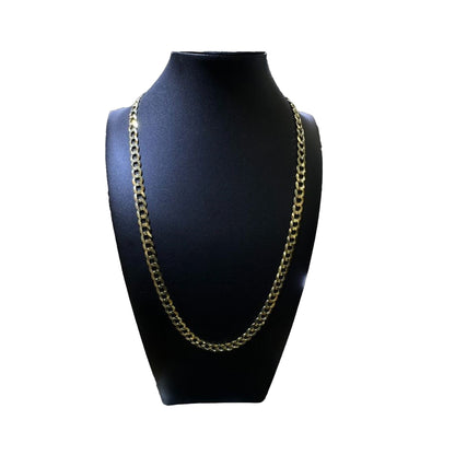 14K Yellow Gold Solid Curb Chain (26" inches 8.5MM)