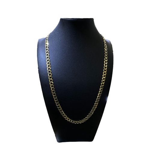 14K Yellow Gold Solid Curb Chain (26" inches 8.5MM)
