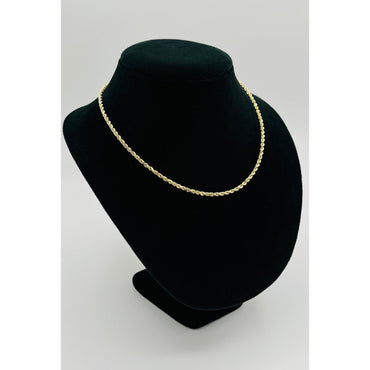 14K Yellow Gold Semi Solid Rope Chain (18" inches 3.0MM)