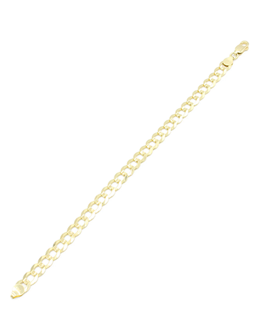 14K Yellow Gold Solid Cuban Curb Bracelet (8.0" inches 7.0MM)